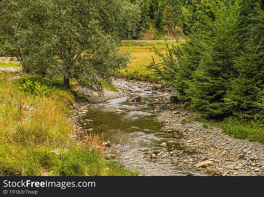 Mountain river Beautiful Mountains Water