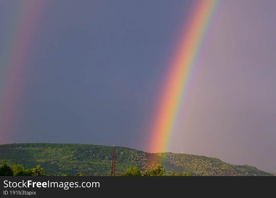 Beautiful Rainbow over the sky