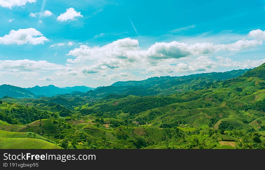 A Photograph Of A Tropical Mountain Landscape. The Photo Was Taken In Ha My, Quang Ninh, Vietnam