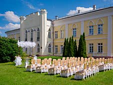 Beautiful Wedding Ceremony In Nature In A Green Park Royalty Free Stock Photo