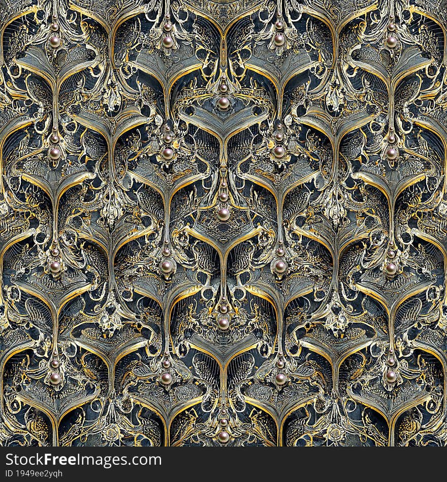 Golden Damask seamless pattern, Damask wallpaper hd,Gold decorative pattern, damask pattern, Ornamental pattern