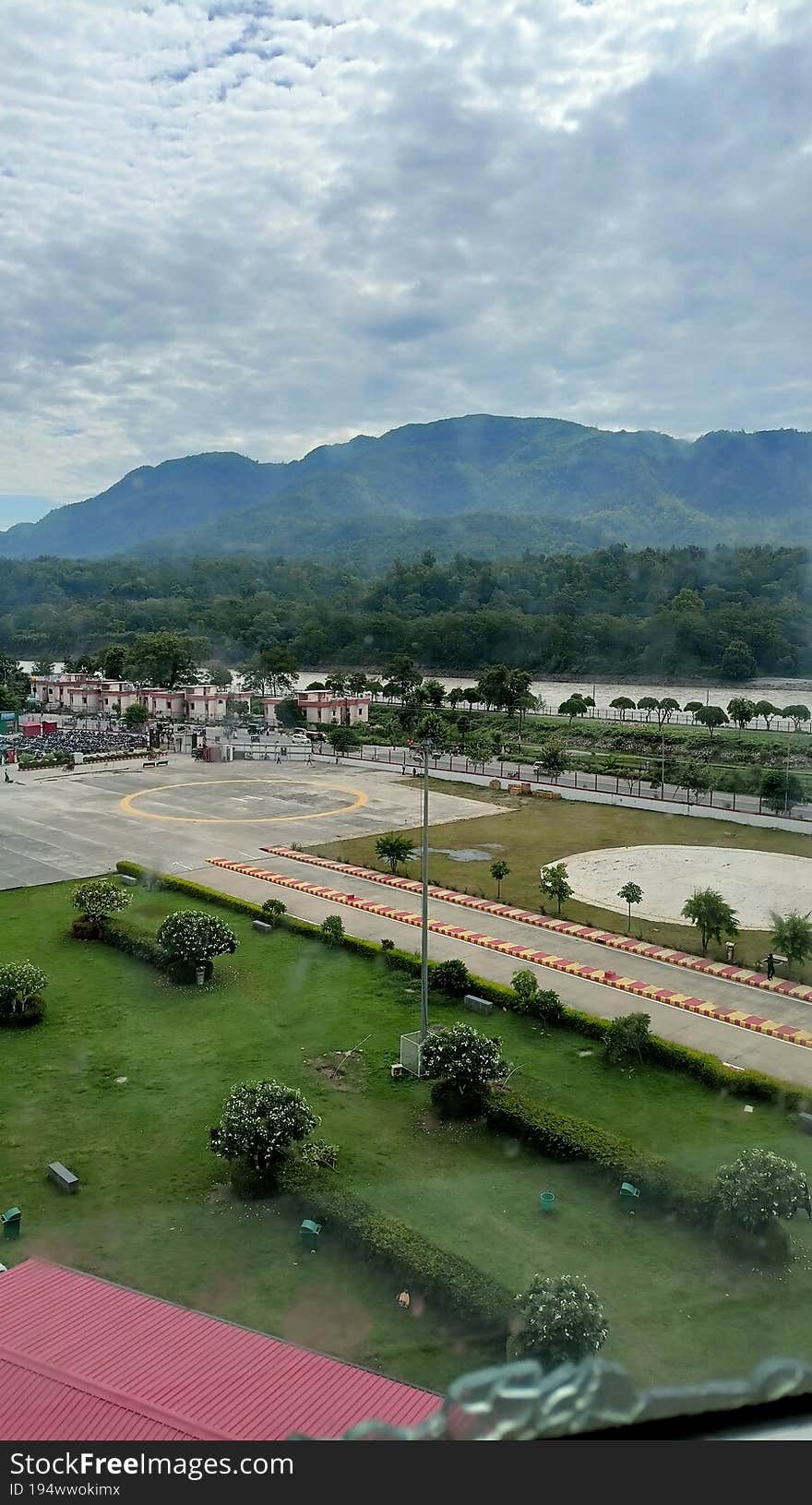 HELIPAD OF AIIMS RISHIKESH FROM THE TOP VIEW