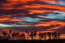 Firey Summer Night Sky Alberta Royalty Free Stock Image