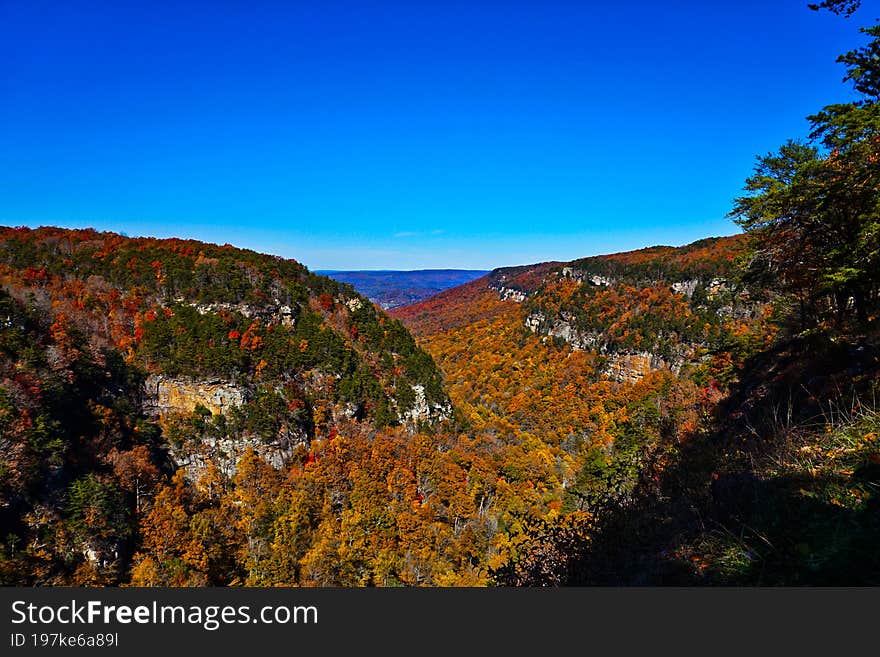 Cloudland Canyon scenic overlook in the fall