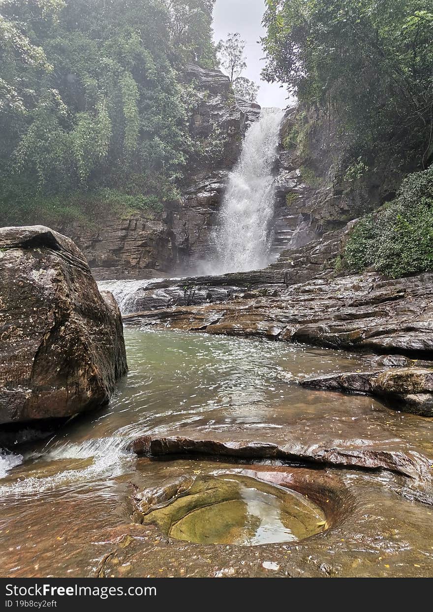 beautiful waterfall kandy, sri lanka