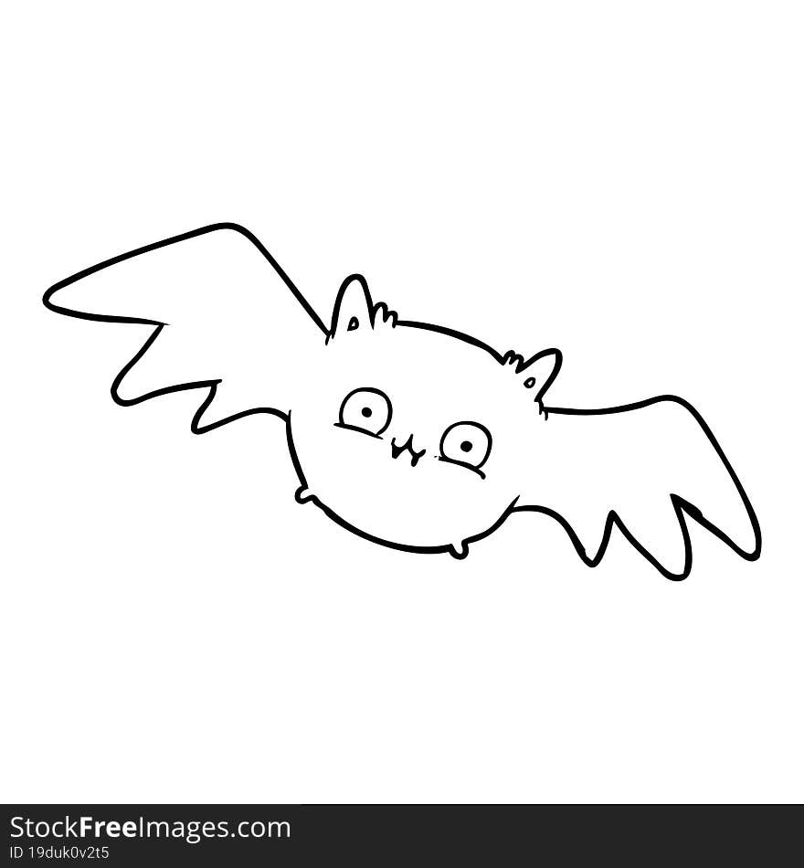 line drawing of a vampire halloween bat. line drawing of a vampire halloween bat