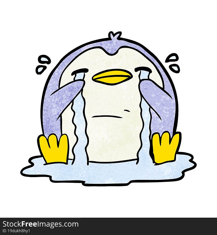 cartoon crying penguin. cartoon crying penguin