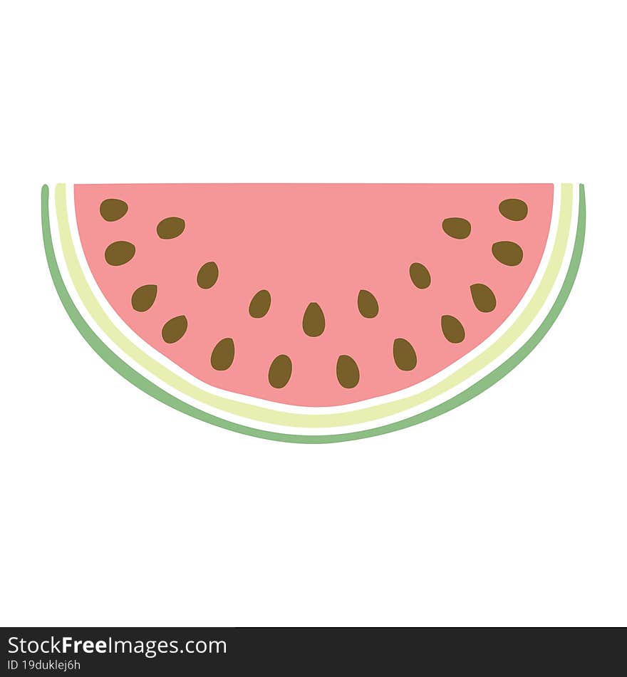 Quirky Hand Drawn Cartoon Watermelon