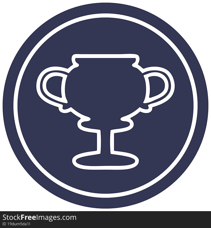 trophy cup circular icon