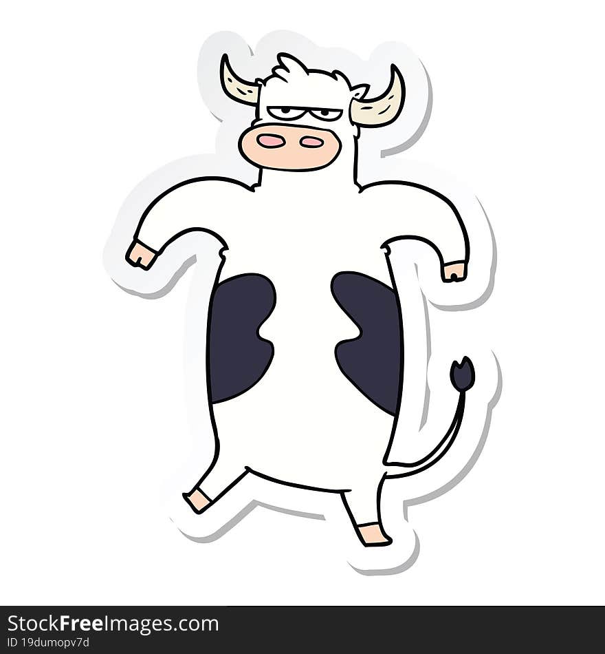 sticker of a cartoon bull