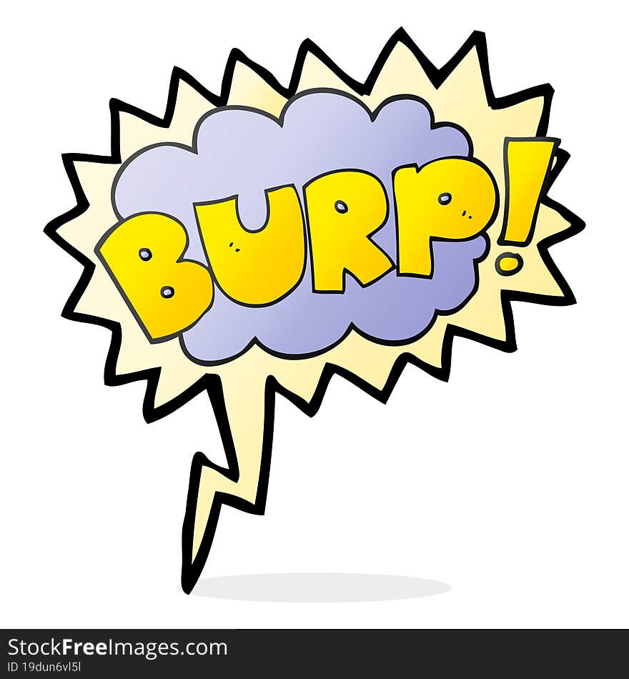 speech bubble cartoon burp text