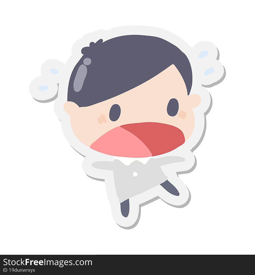 cartoon shocked man sticker