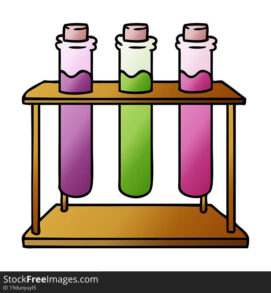 gradient cartoon doodle of a science test tube