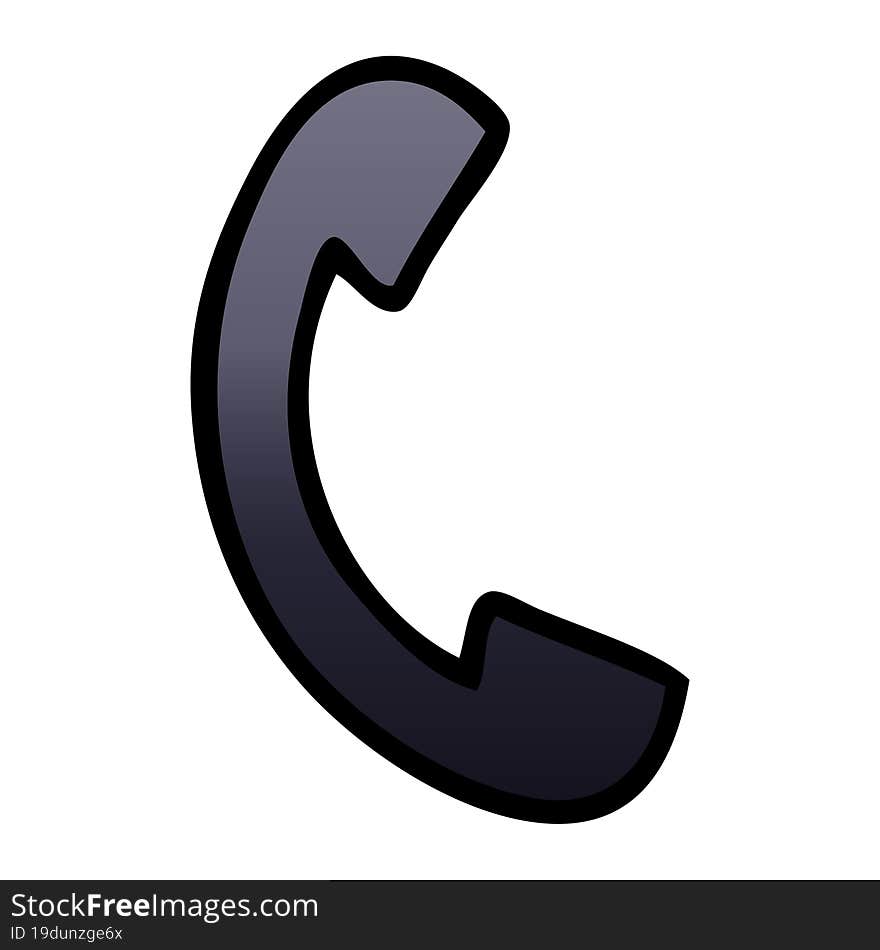 gradient shaded cartoon telephone handset