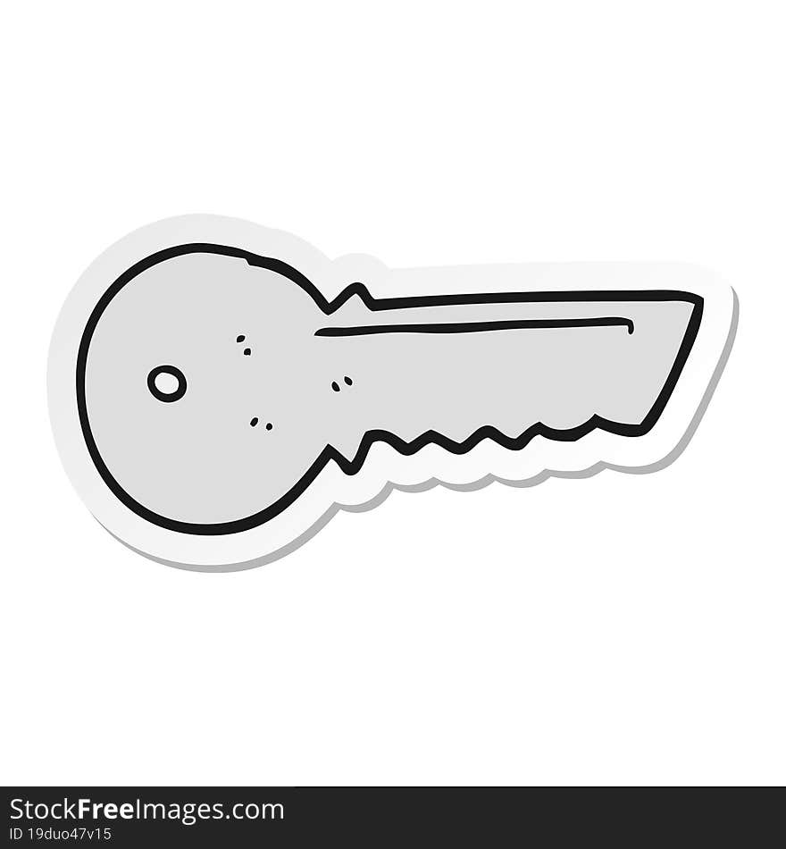 sticker of a cartoon door key