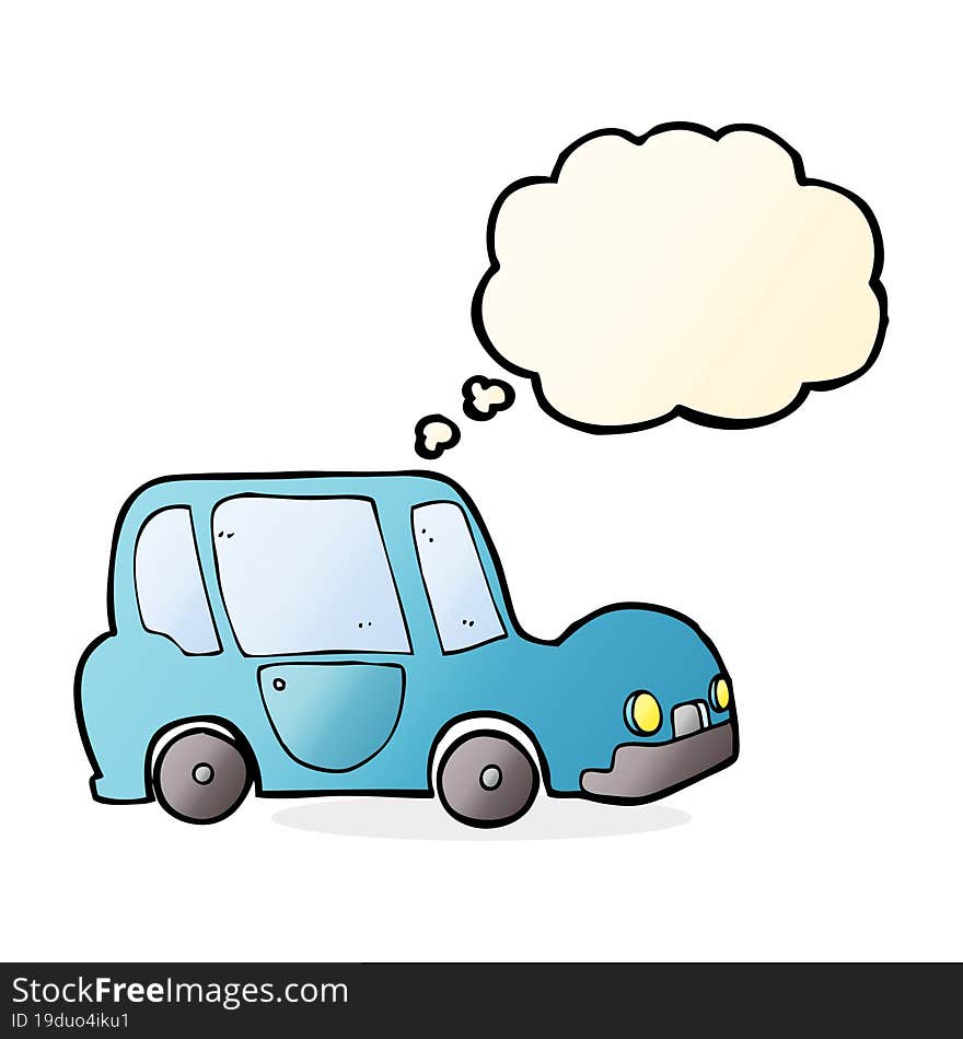 cartoon car with thought bubble