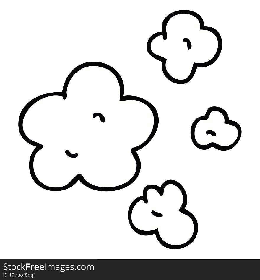 Quirky Hand Drawn Cartoon Clouds