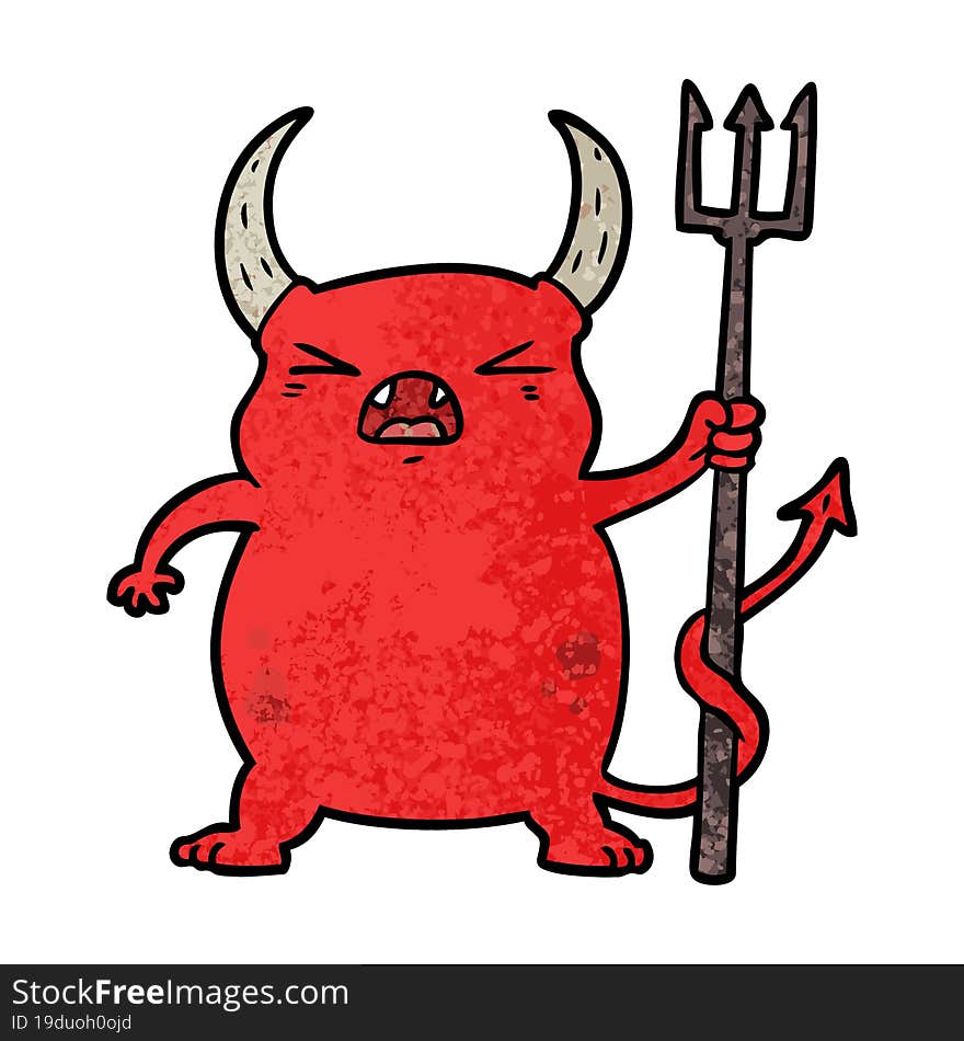 cartoon angry little devil. cartoon angry little devil