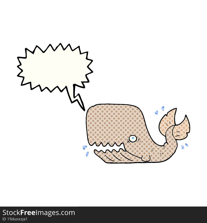 Comic Book Speech Bubble Cartoon Angry Whale