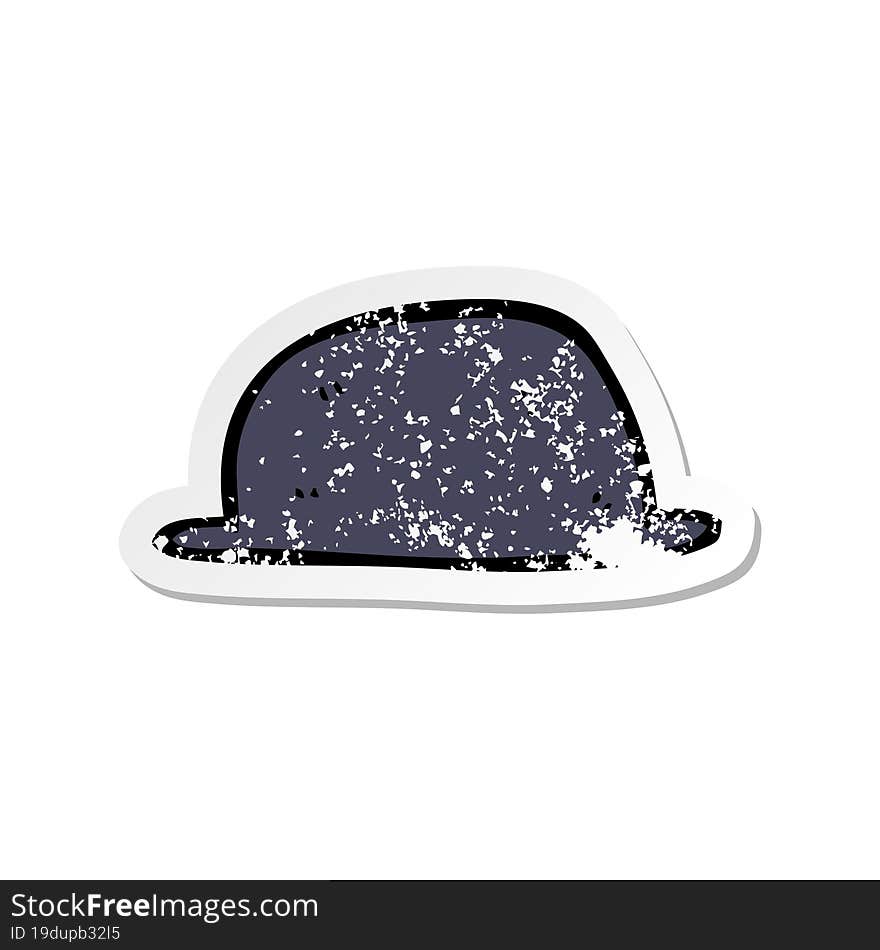 retro distressed sticker of a cartoon hat