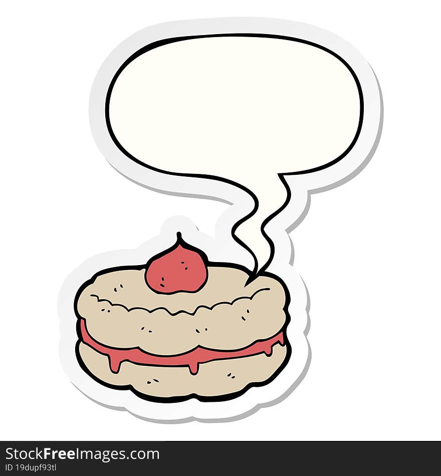 cartoon biscuit and speech bubble sticker