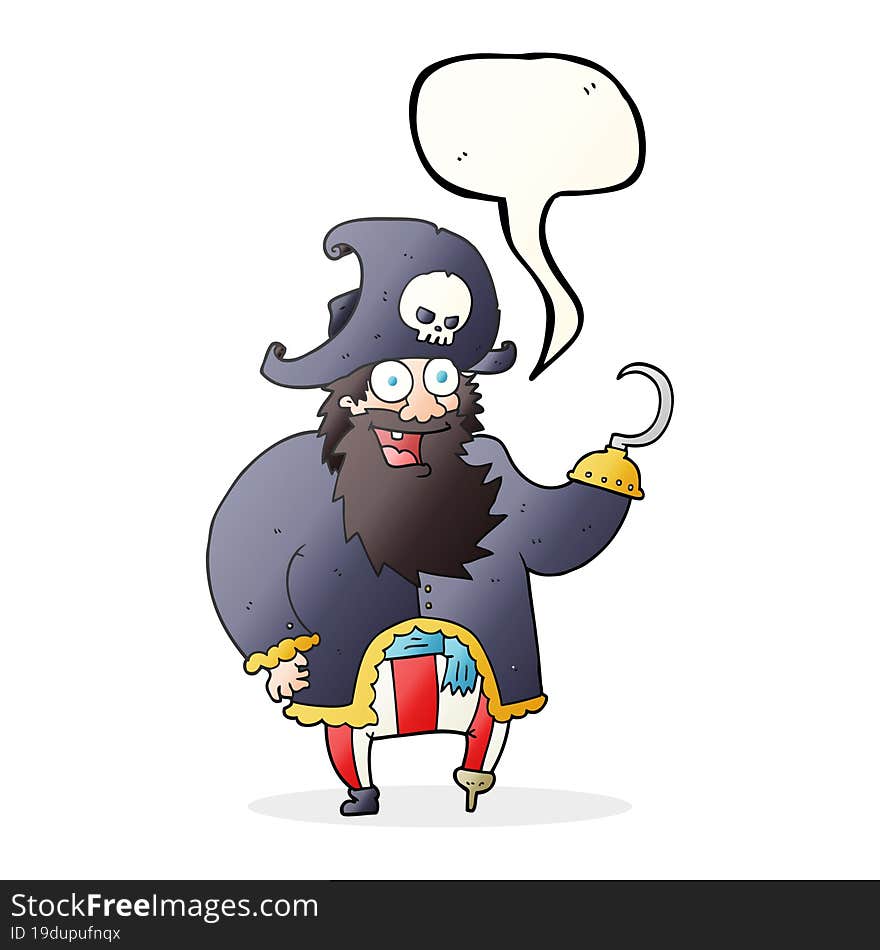 Speech Bubble Cartoon Pirate Captain