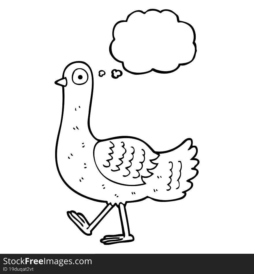 thought bubble cartoon pigeon