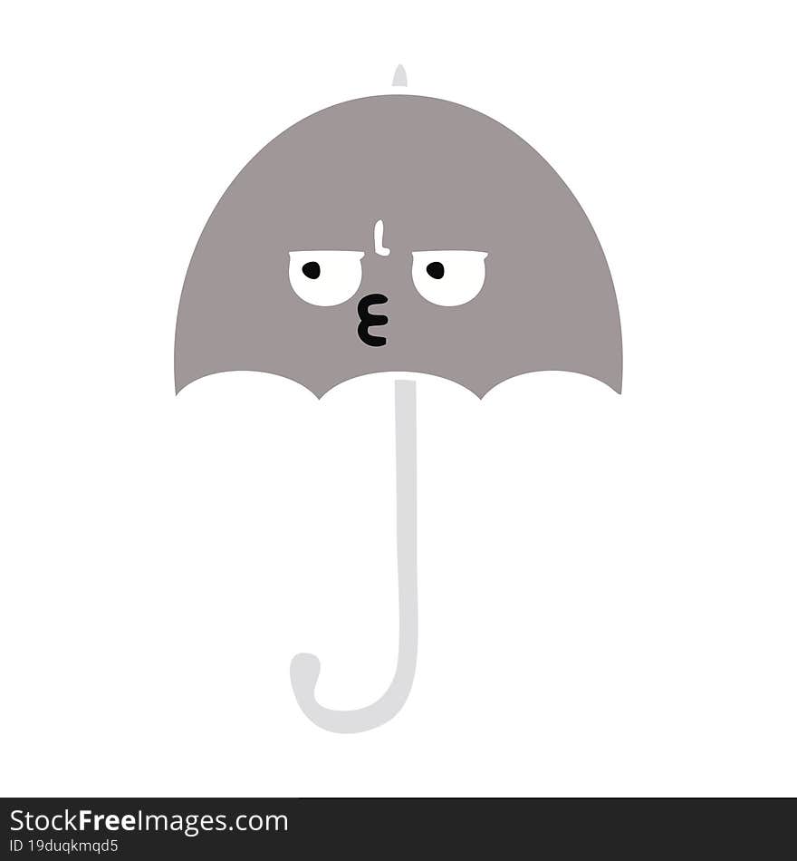 flat color retro cartoon umbrella