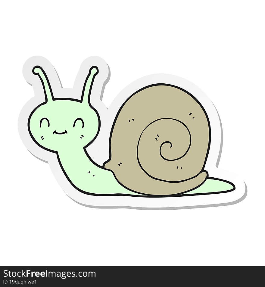 sticker of a cartoon cute snail