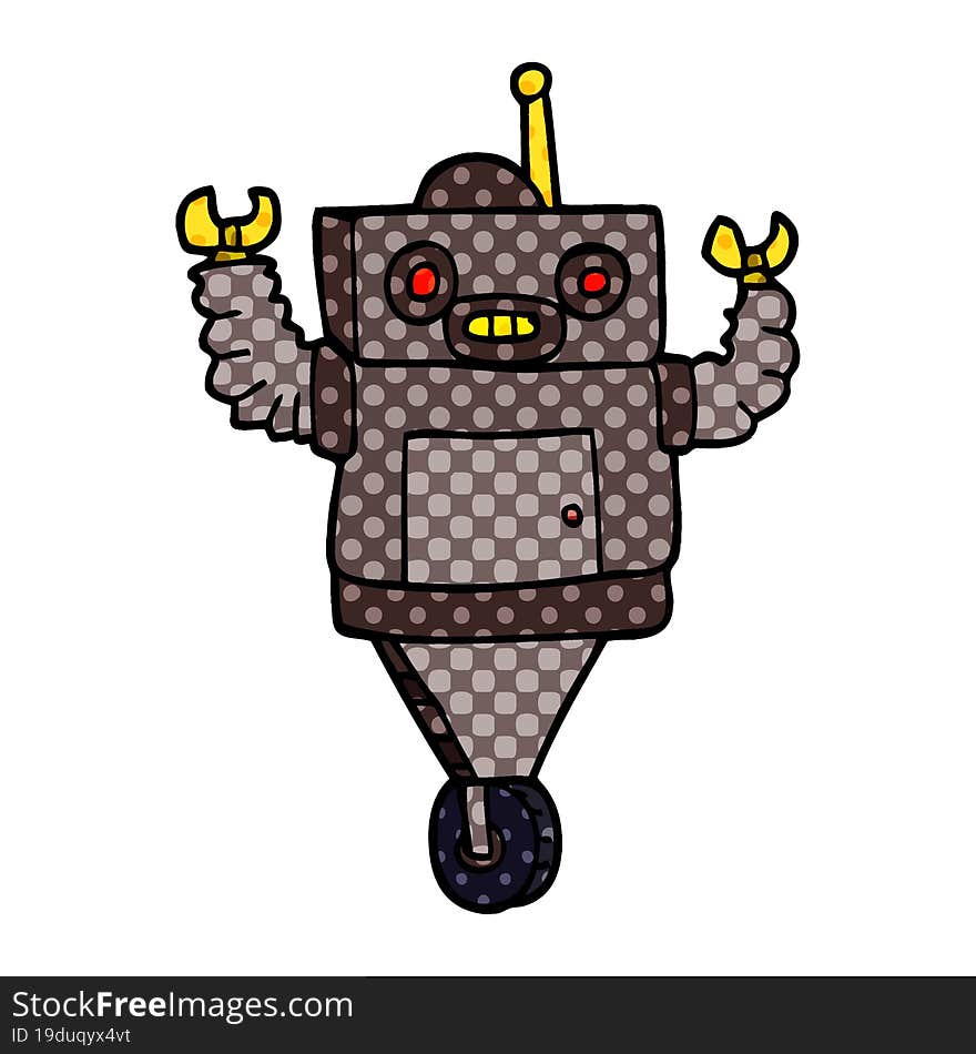 cartoon doodle robot