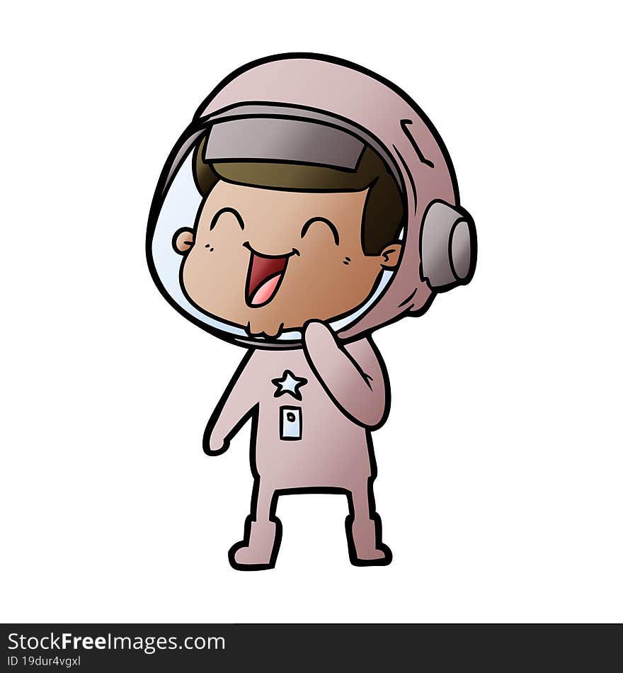 happy cartoon astronaut. happy cartoon astronaut