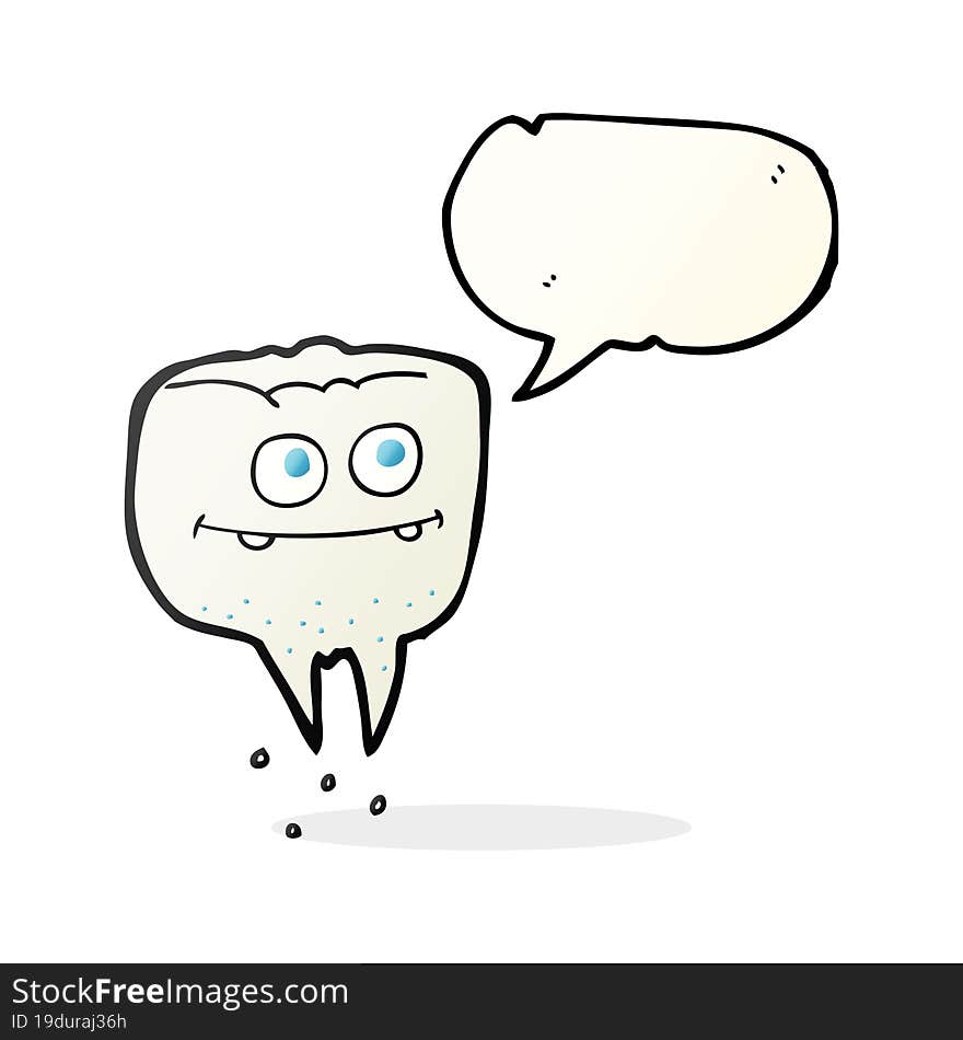 speech bubble cartoon tooth