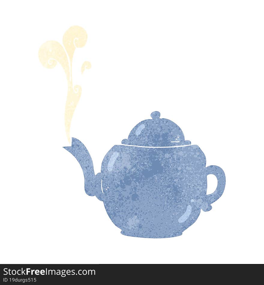 retro cartoon teapot