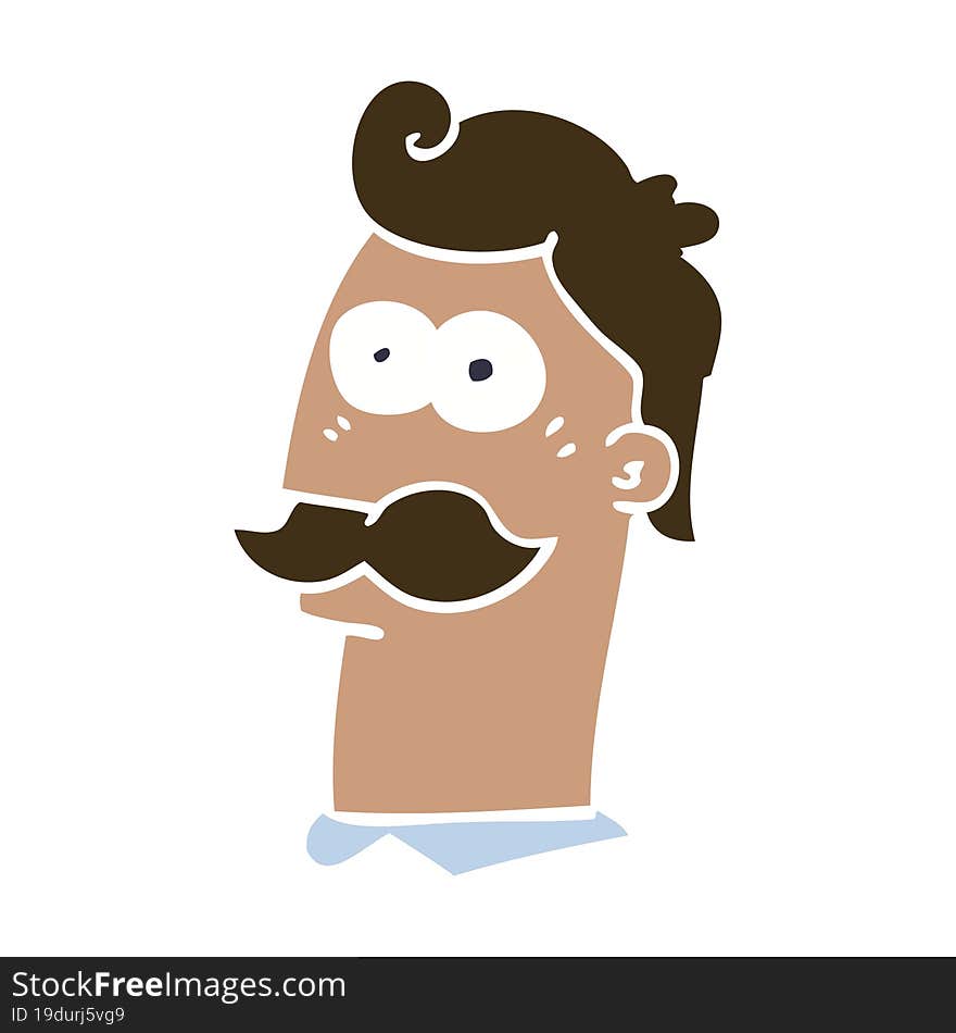 cartoon doodle man with moustache