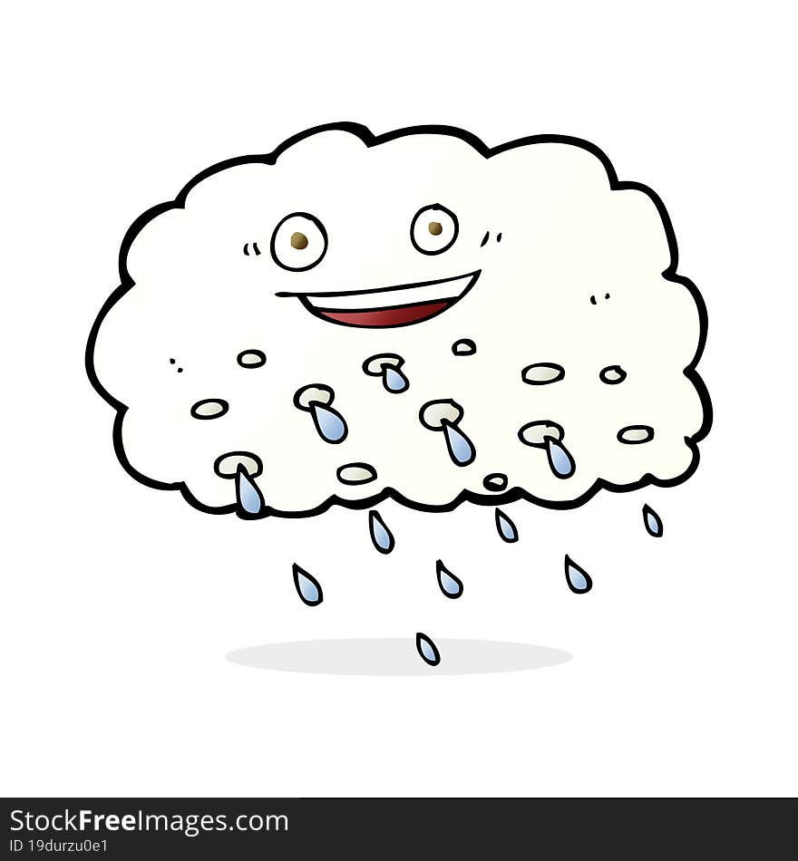 cartoon happy raincloud