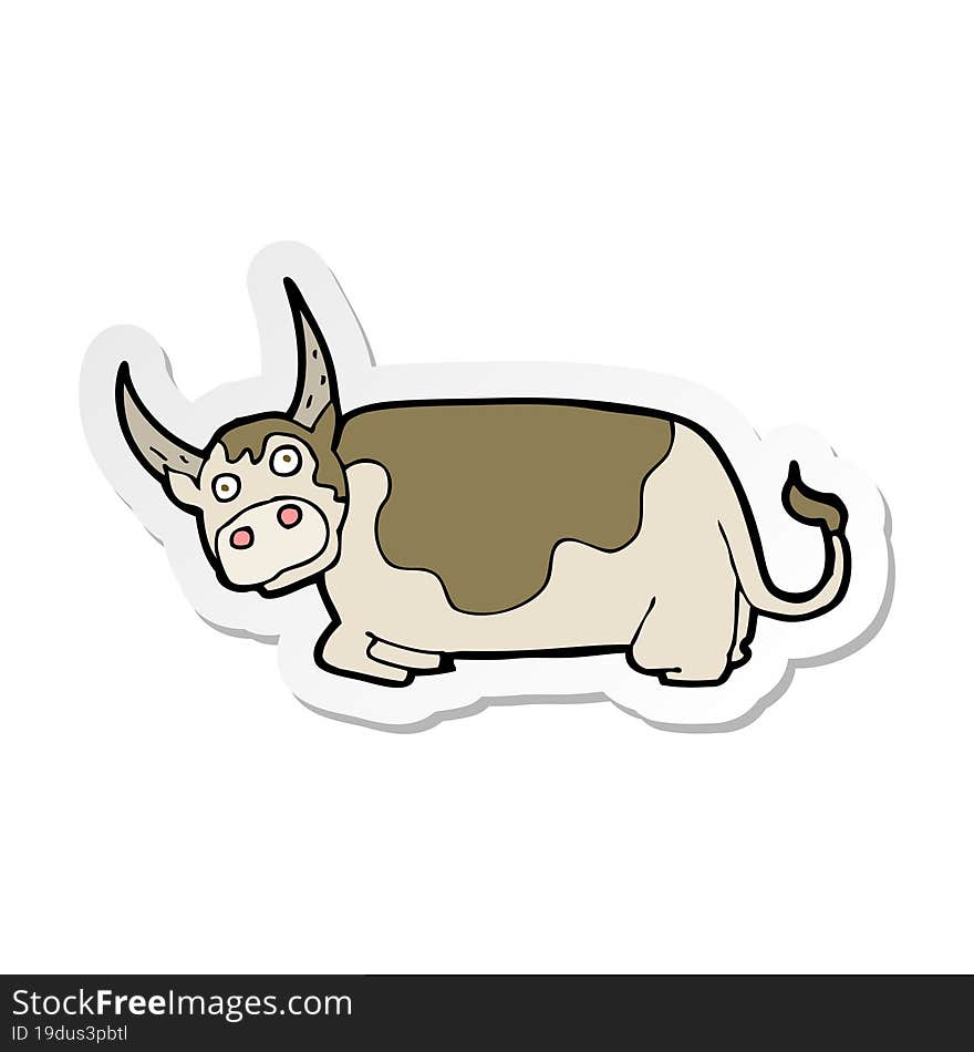 sticker of a cartoon bull