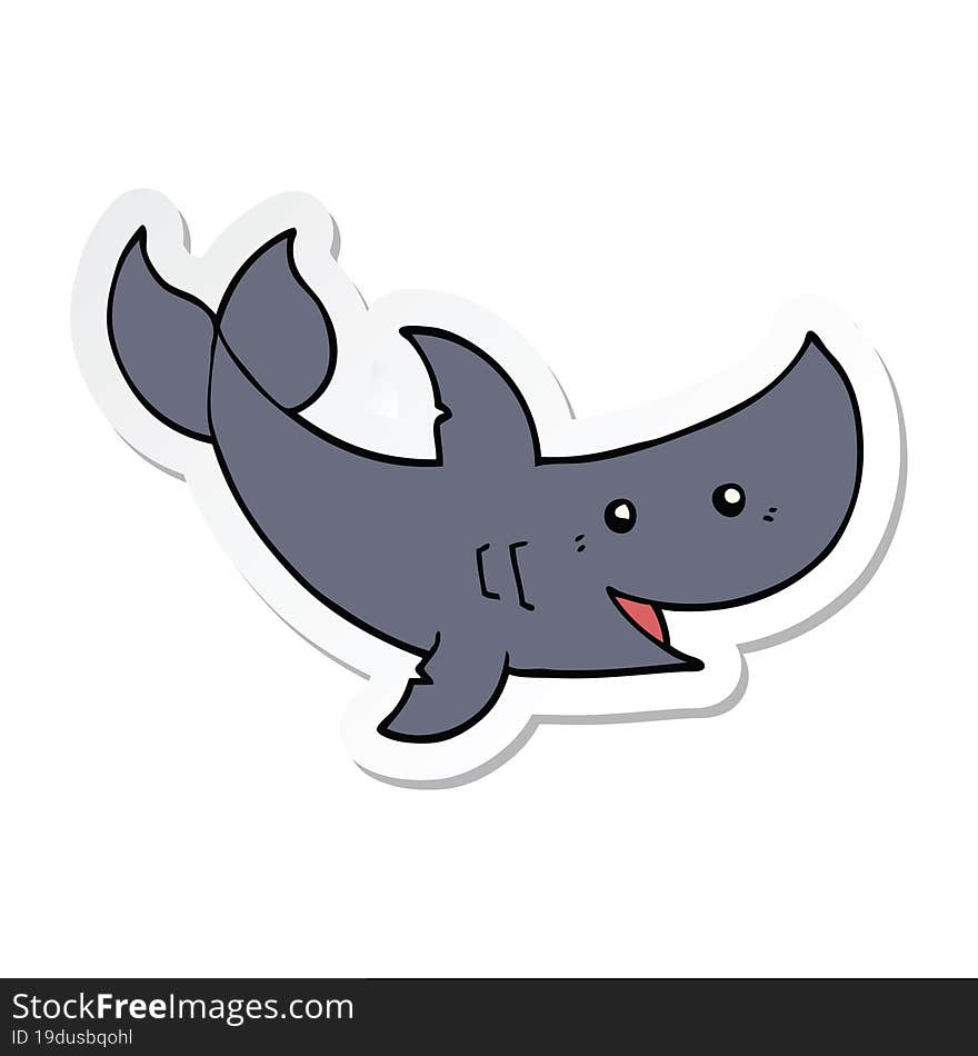 Sticker Of A Cartoon Shark