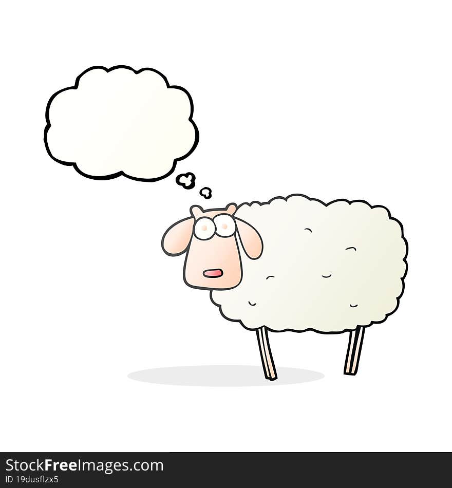 thought bubble cartoon sheep