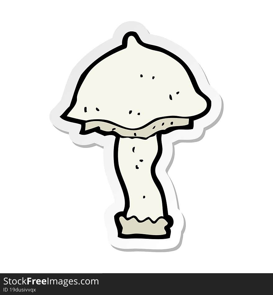 sticker of a cartoon mushroom