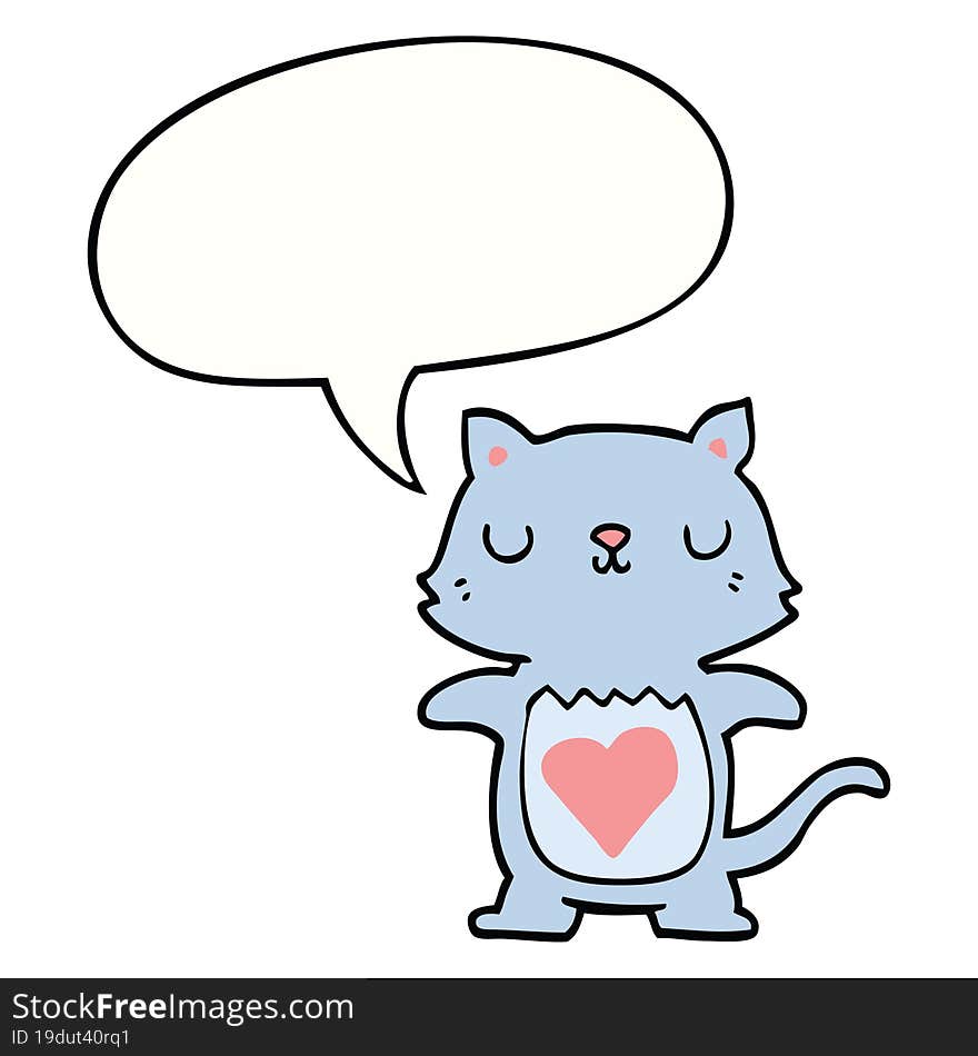 cute cartoon cat with speech bubble. cute cartoon cat with speech bubble