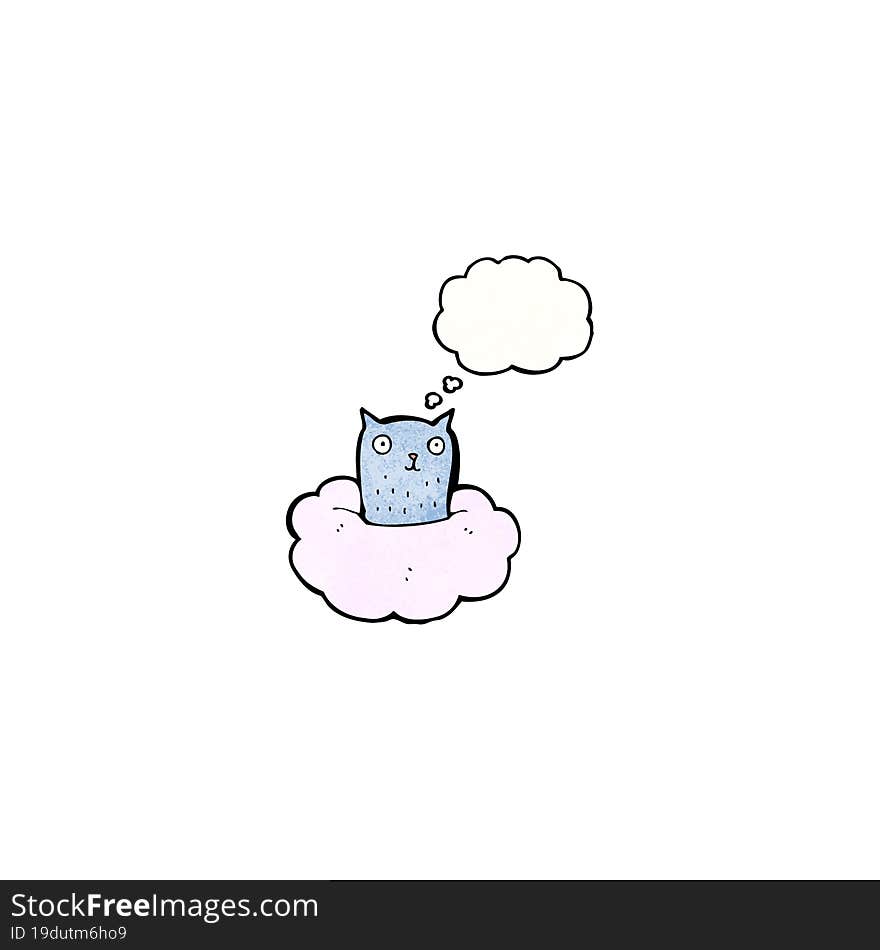 cat on cloud cartoon