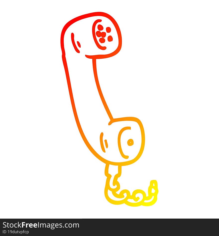 warm gradient line drawing cartoon telephone handset