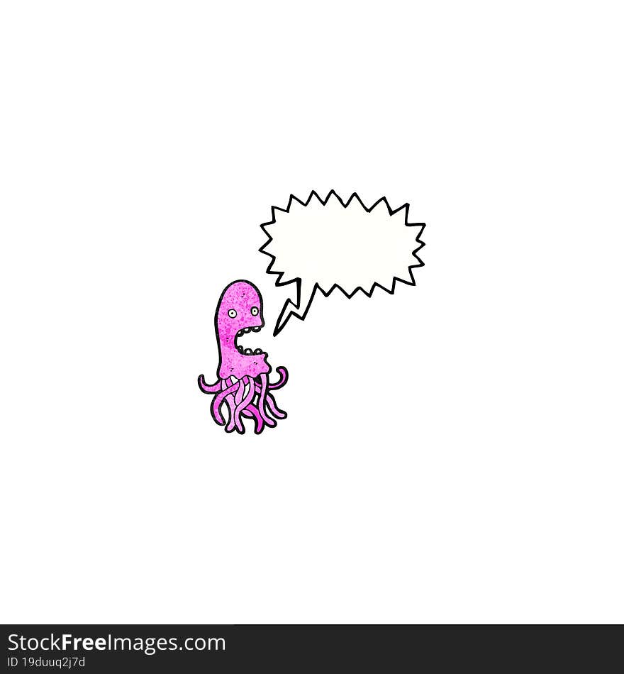 Cartoon Jellyfish With Speech Bubble