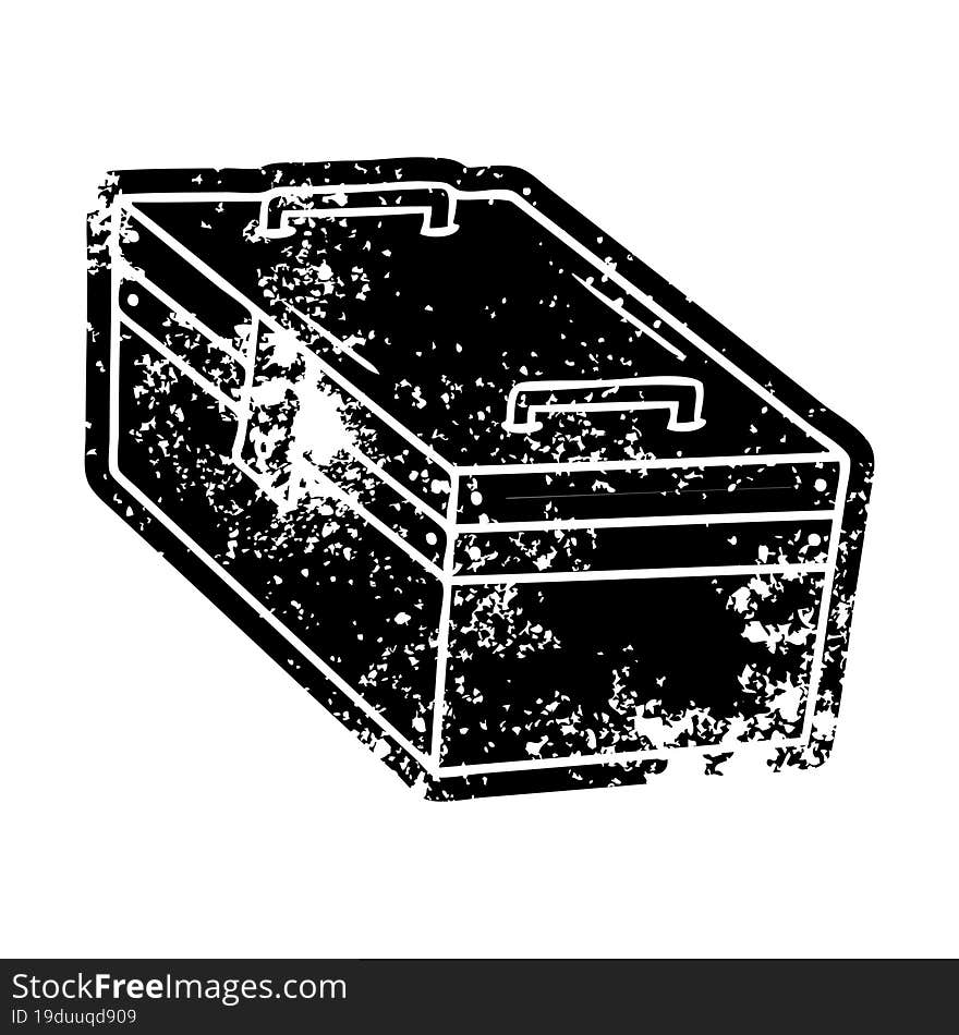 Grunge Icon Drawing Of A Metal Tool Box