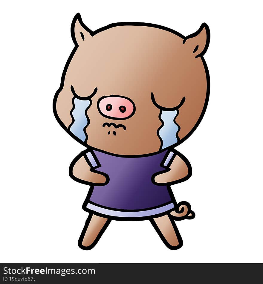 cartoon pig crying. cartoon pig crying