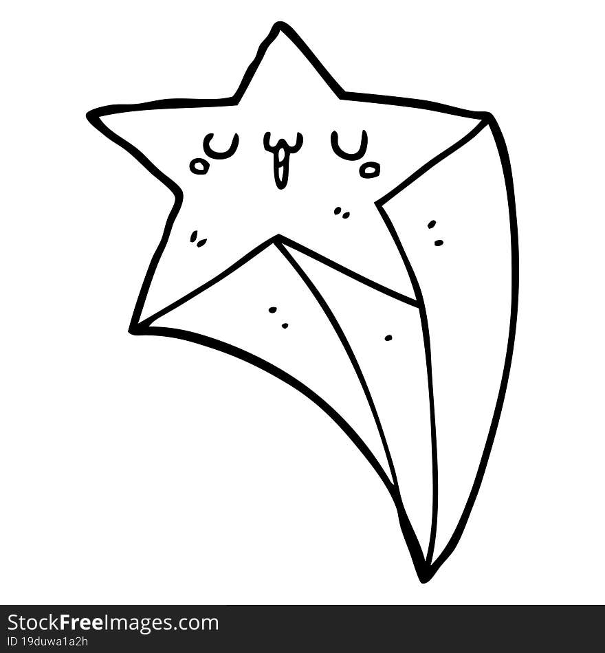 cartoon shooting star