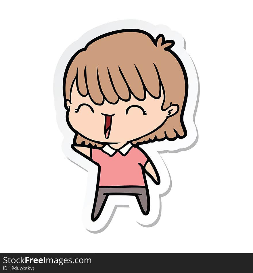 sticker of a cartoon woman