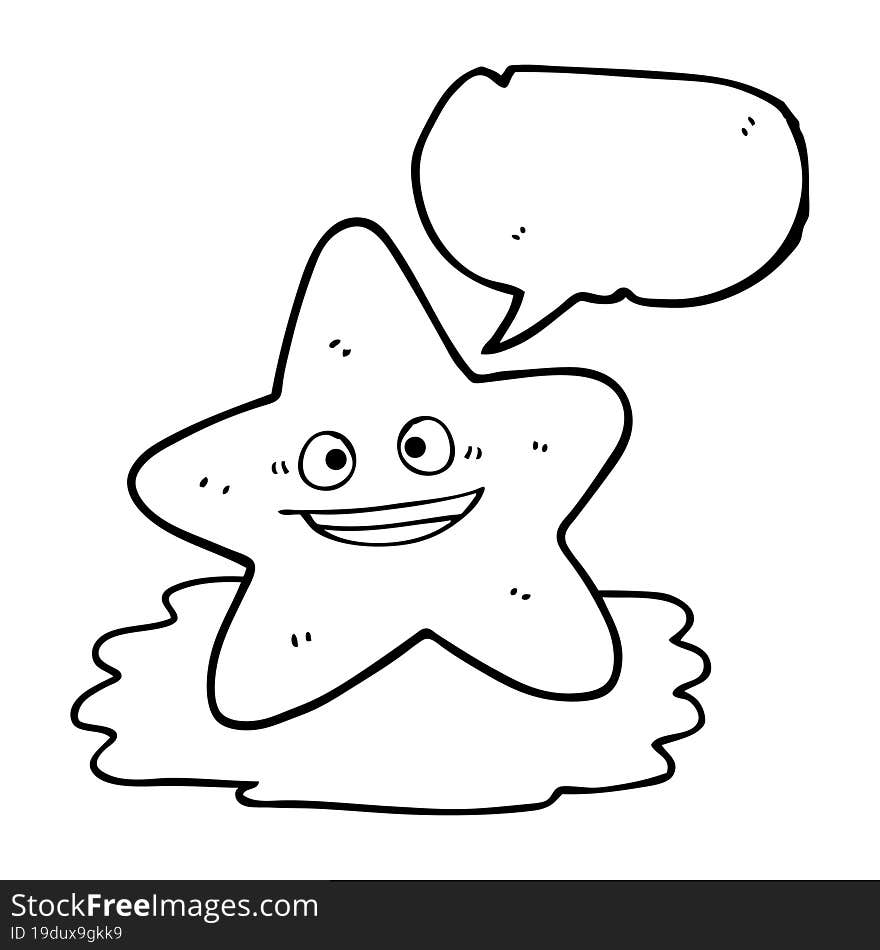 speech bubble cartoon starfish