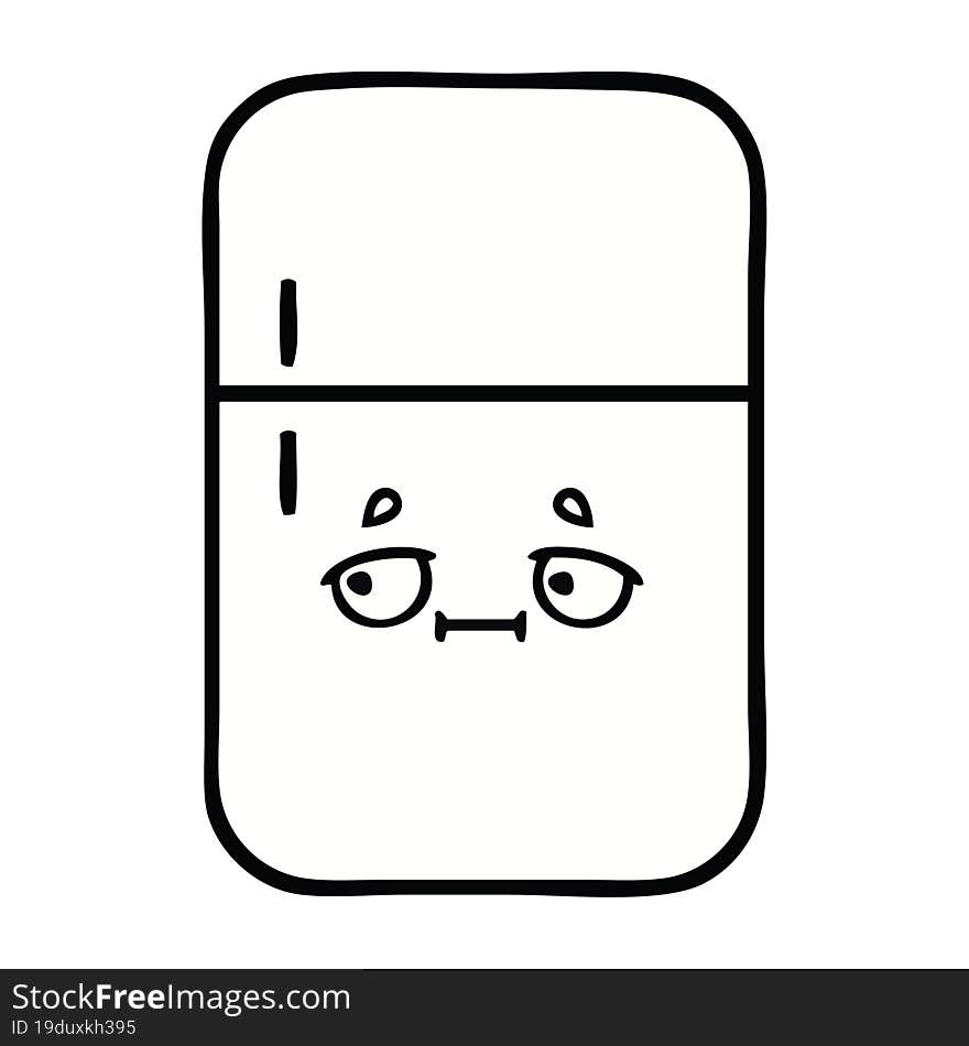 cute cartoon of a fridge freezer. cute cartoon of a fridge freezer