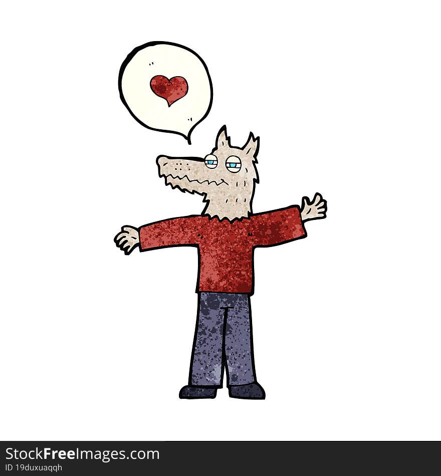 cartoon werewolf in love